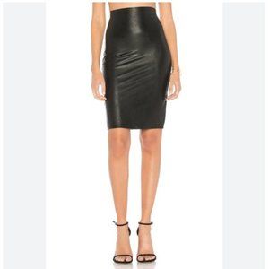 Commando Black Faux Leather Pencil Skirt Small